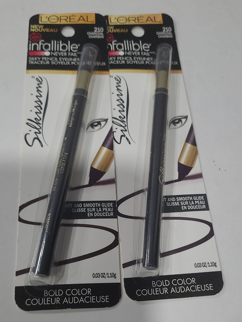 Loreal Infallible Silkissime Eyeliner Pencil - Charcoal (210) (Set Of 2)